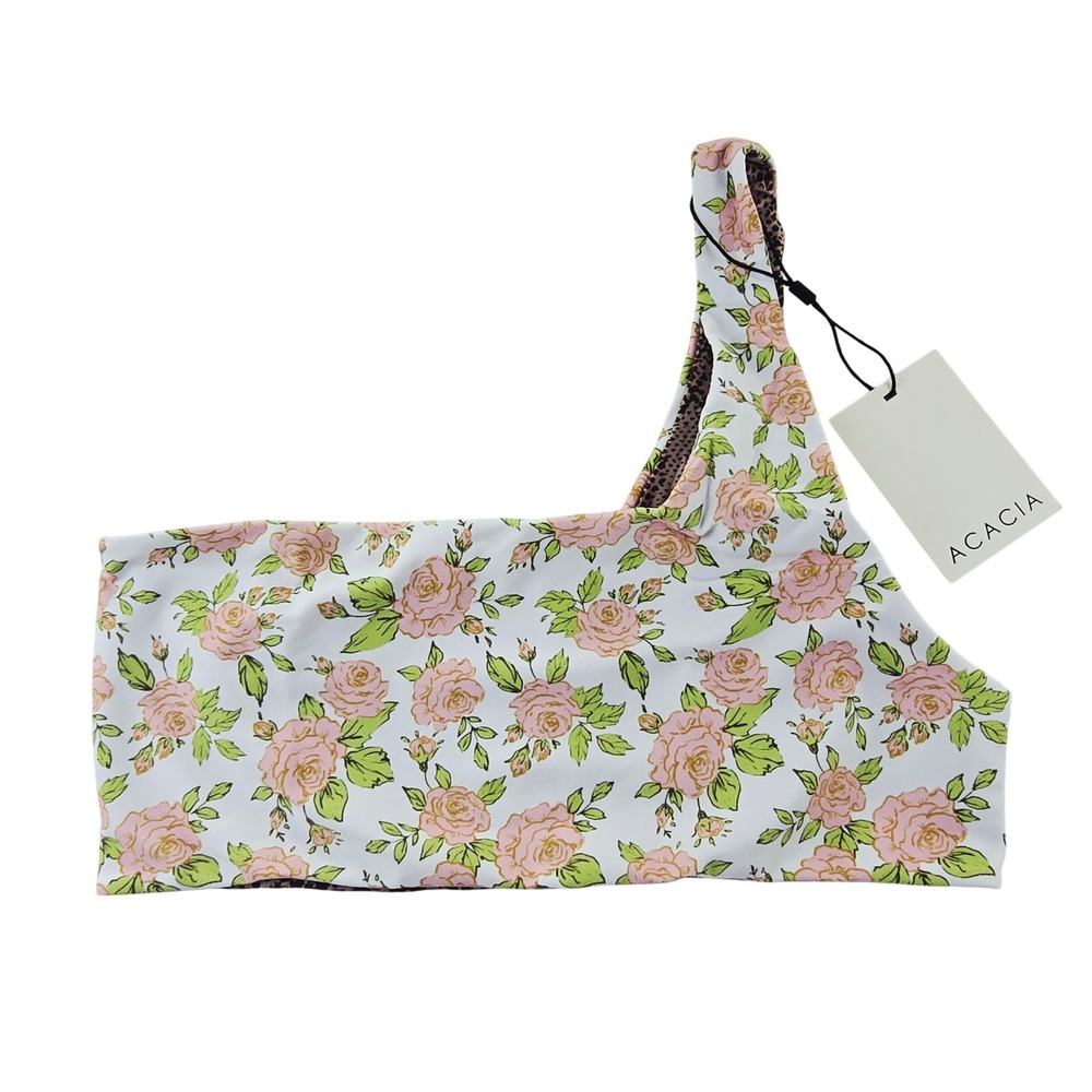 Acacia 96B NWT Celine One Shoulder Bikini‎ Top Rosie Floral Print Size Medium